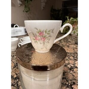 K & A Krautheim FR80 Tea Cup Pink Rose Garland Franconia Germany Set Of 5
